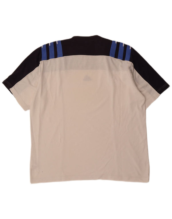 T-shirt da uomo Adidas Top UK 44/46 grande cotone color block bianco