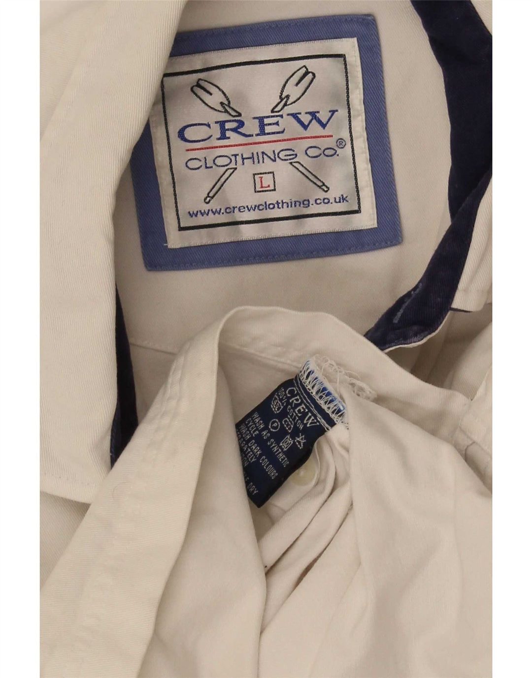 Crew Clothing Camicia pullover da uomo in cotone a righe grandi bianche