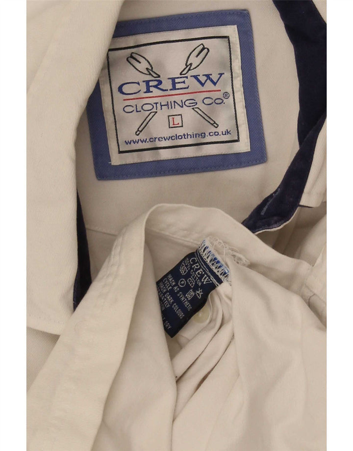Crew Clothing Camicia pullover da uomo in cotone a righe grandi bianche