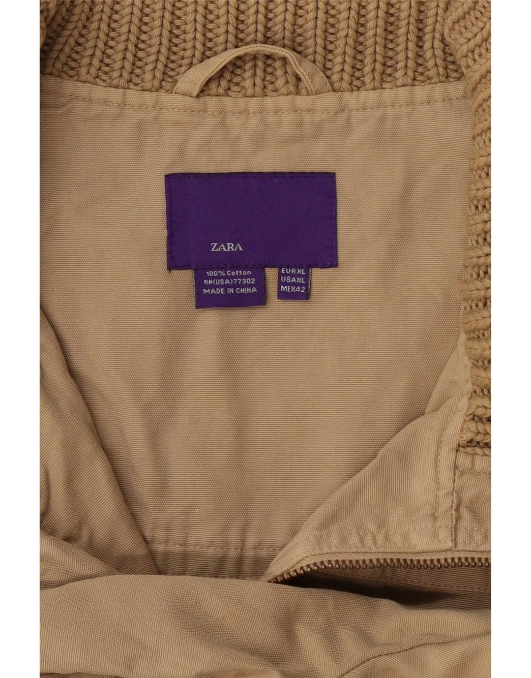 Giubbotto bomber da uomo Zara UK 42 XL cotone beige