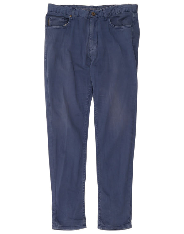 Pantaloni casual slim da uomo Zara EU 42 Large W32 L29 cotone blu