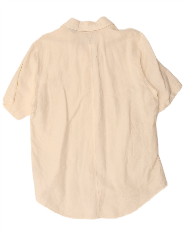 Camicia a maniche corte da uomo Timberland grande lino bianco sporco