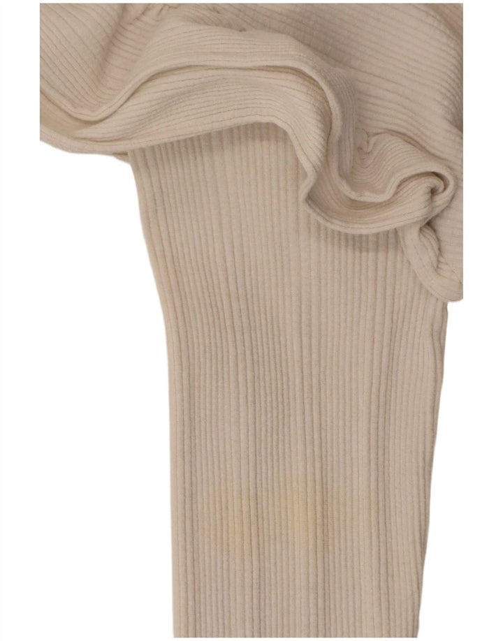 Top corto da donna Zara con volant sul davanti, manica lunga UK 14, cotone bianco grande