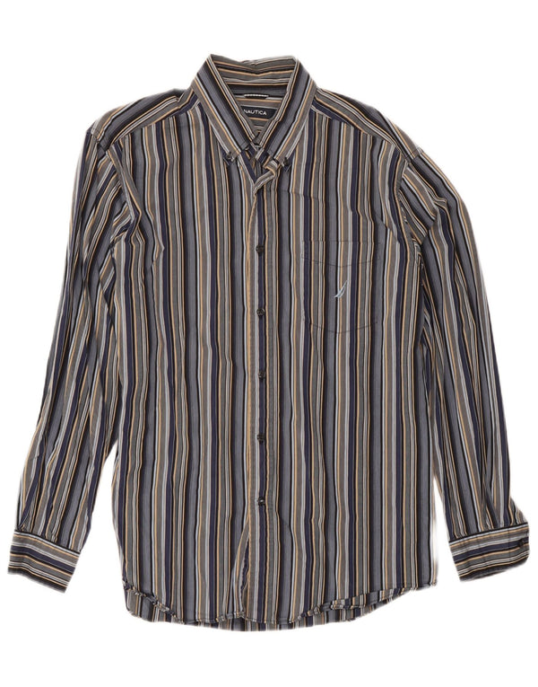 Camicia da uomo Nautica Large in cotone a righe multicolori