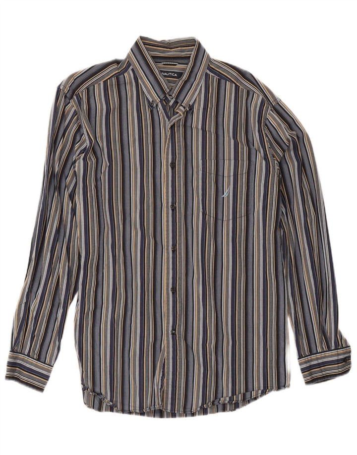 Camicia da uomo Nautica Large in cotone a righe multicolori