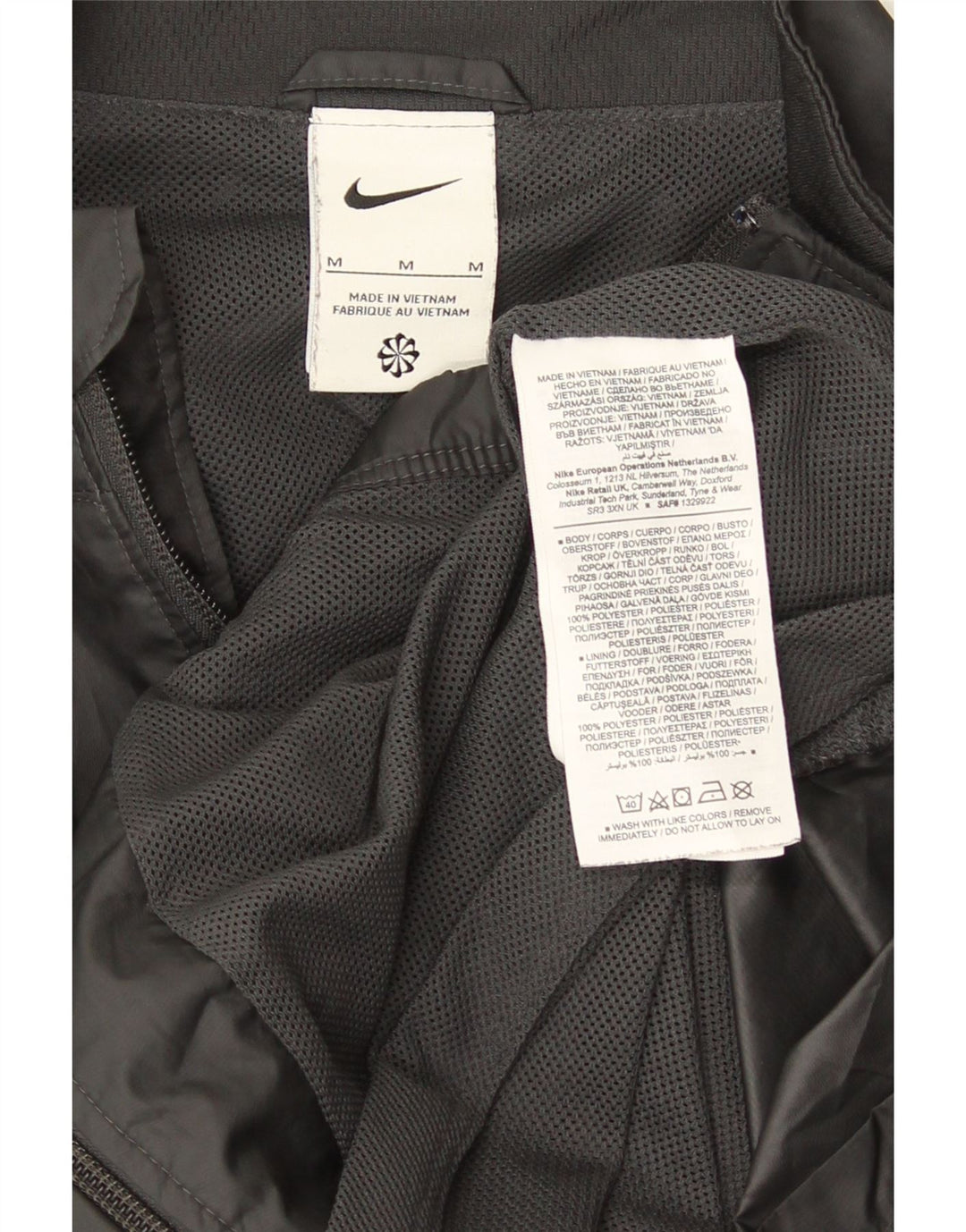Giacca superiore della tuta da uomo Nike in poliestere grigio medio