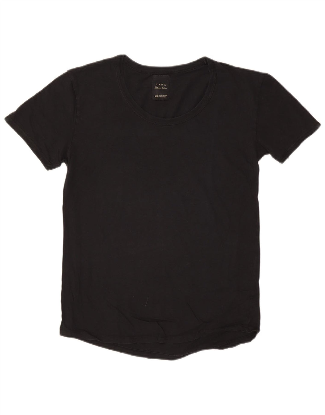 T-shirt da donna ZARA Top UK 12 medio nero cotone