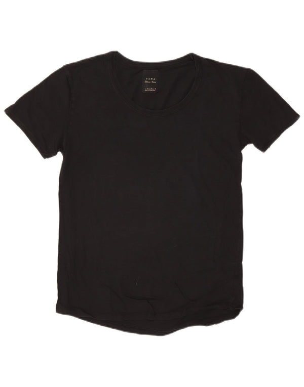T-shirt da donna ZARA Top UK 12 medio nero cotone