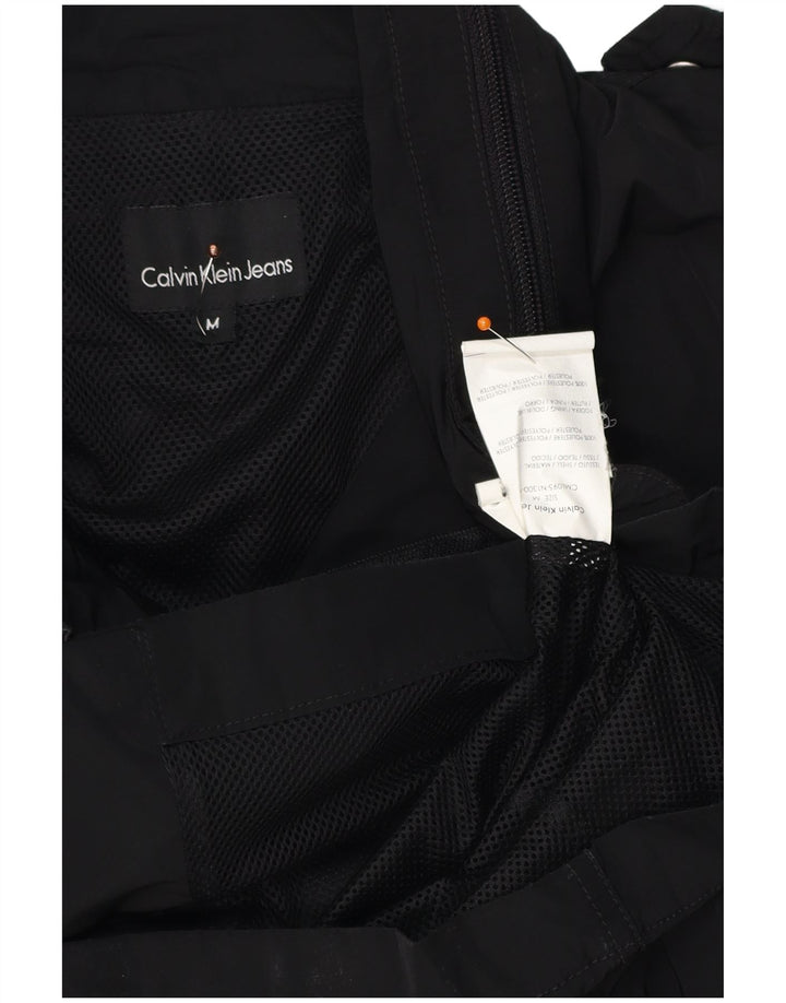 CALVIN KLEIN JEANS Mens Hooded Military Jacket UK 38 Medium Black