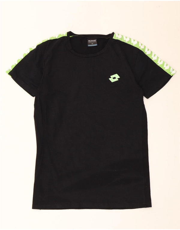 T-shirt grafica da uomo Lotto Top in cotone color block medio nero