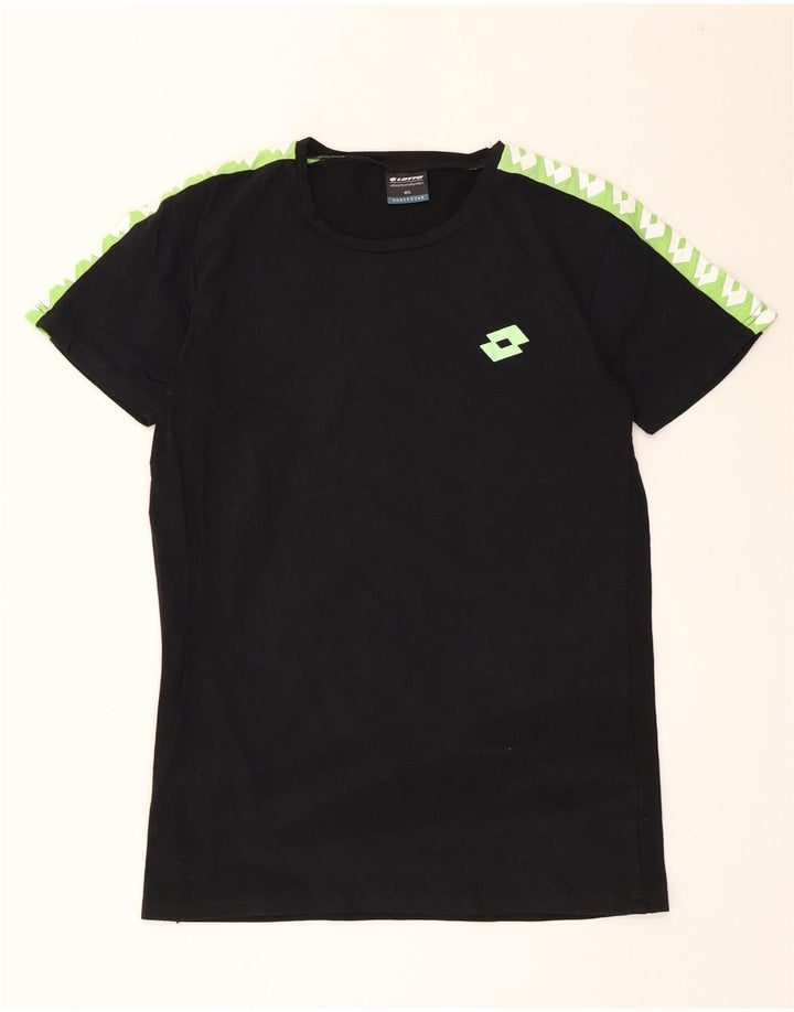 T-shirt grafica da uomo Lotto Top in cotone color block medio nero