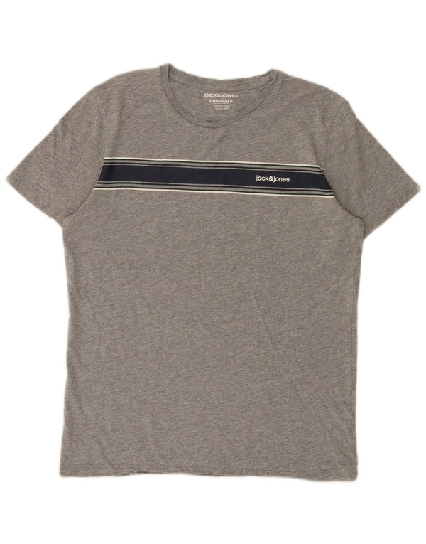 T-shirt da uomo Jack & Jones Top Small grigio color block