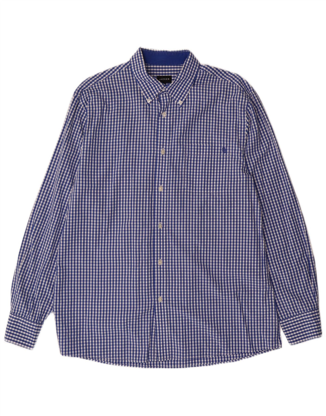 Camicia da uomo Jaeger grande in cotone a quadretti blu