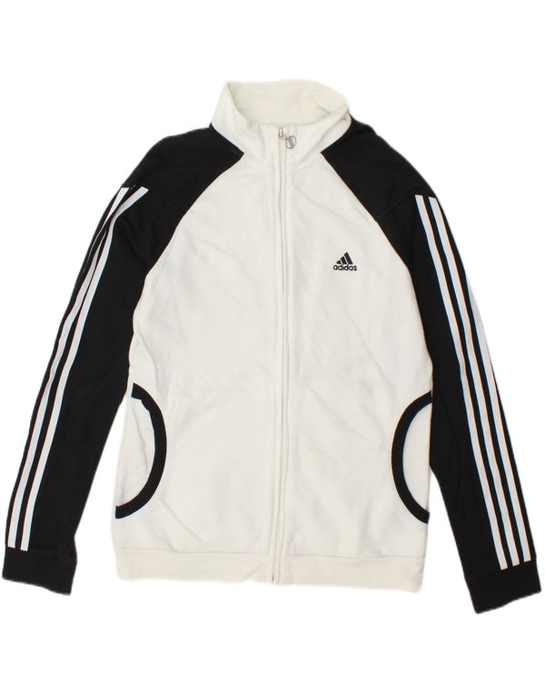 Giacca da tuta da donna Adidas UK 14 Medium White Colourblock Sports