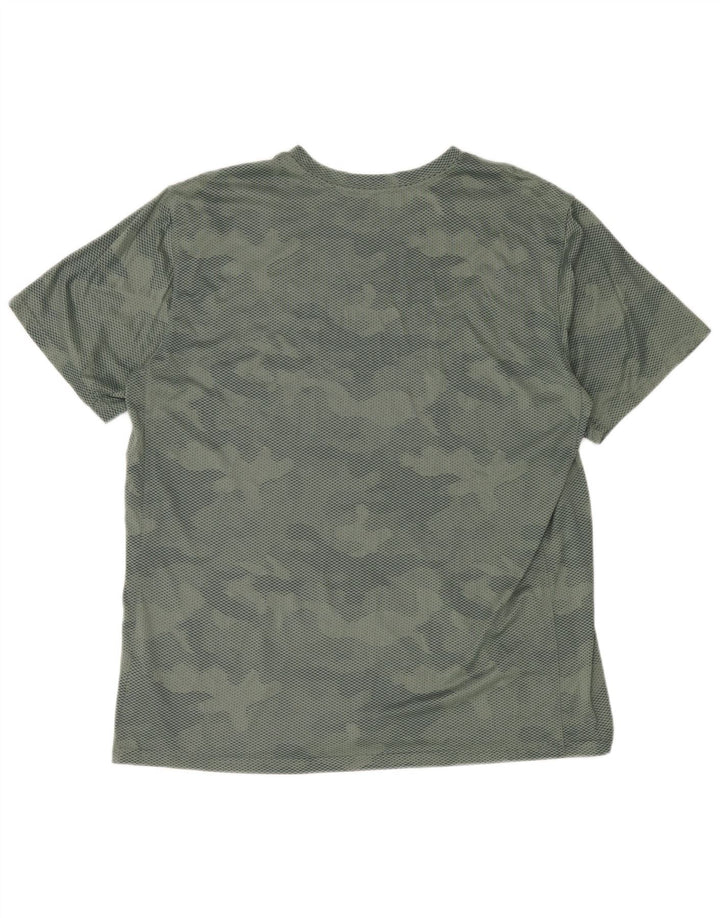 T-shirt Nike Dri Fit da uomo Top XL verde mimetico in poliestere