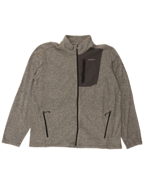 EDDIE BAUER Mens Tracksuit Top Jacket XL Grey Polyester