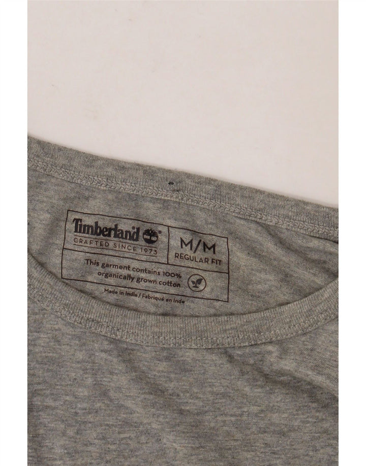 TIMBERLAND T-shirt grafica da uomo con vestibilità regolare, top in cotone chiazzato grigio medio