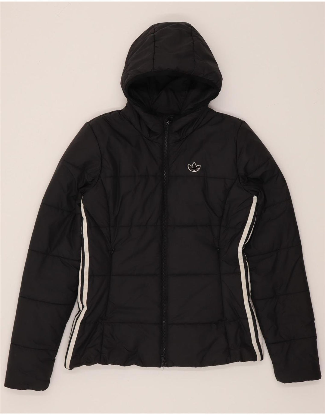 Giacca imbottita con cappuccio da donna Adidas UK 10 Small poliestere nero