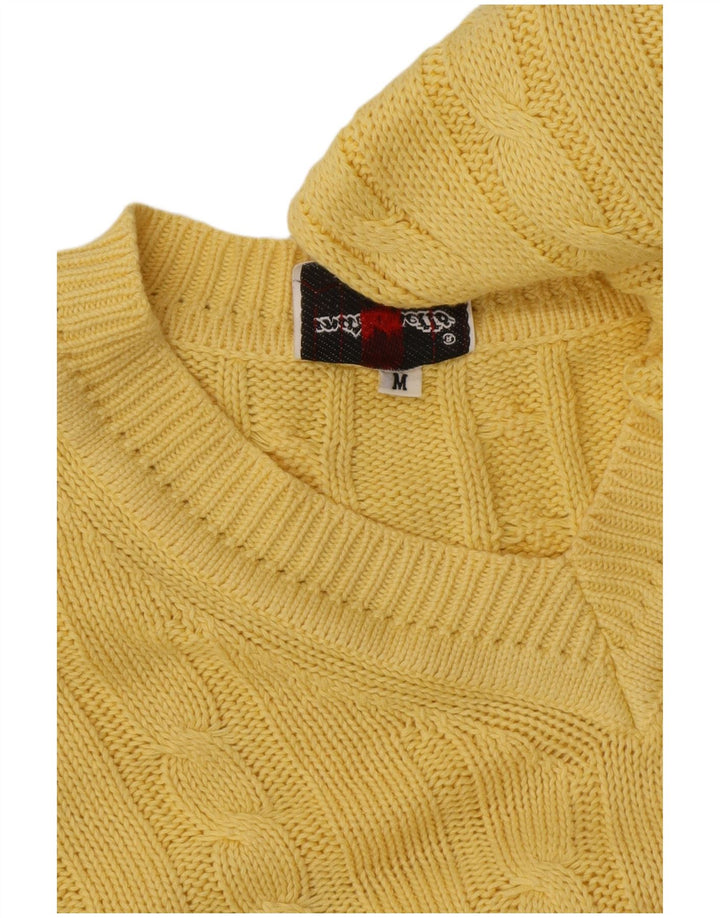 Maglione Maglione Uomo Scollo V Mazzonetto Cotone Giallo Medio