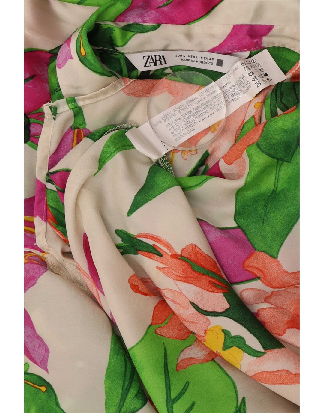 Camicetta oversize da donna Zara UK 16 grande floreale multicolore
