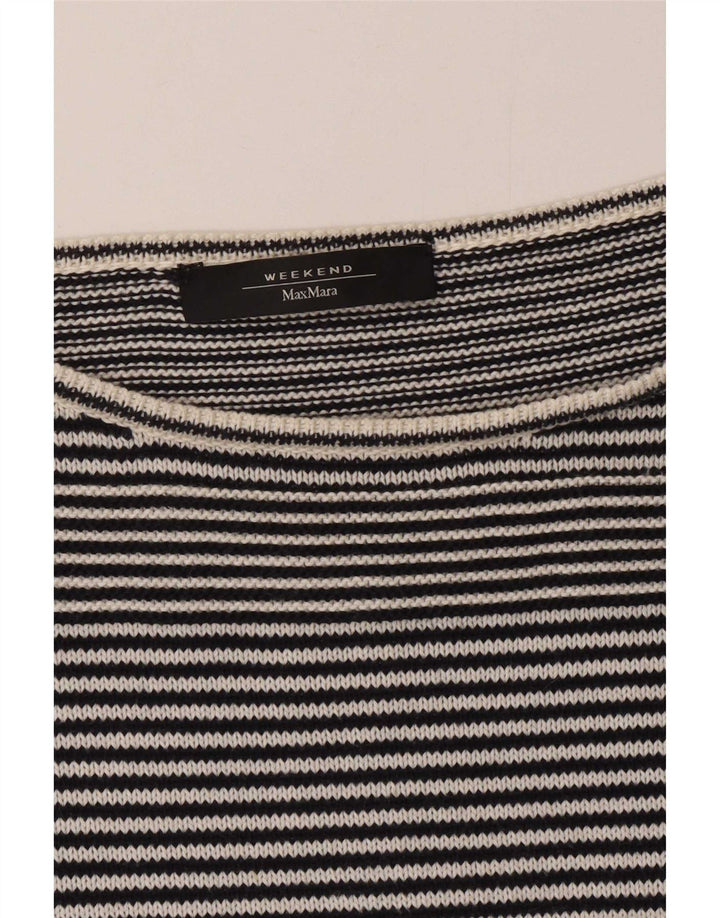 Top da weekend da donna Max Mara manica lunga UK 16 grande gessato nero