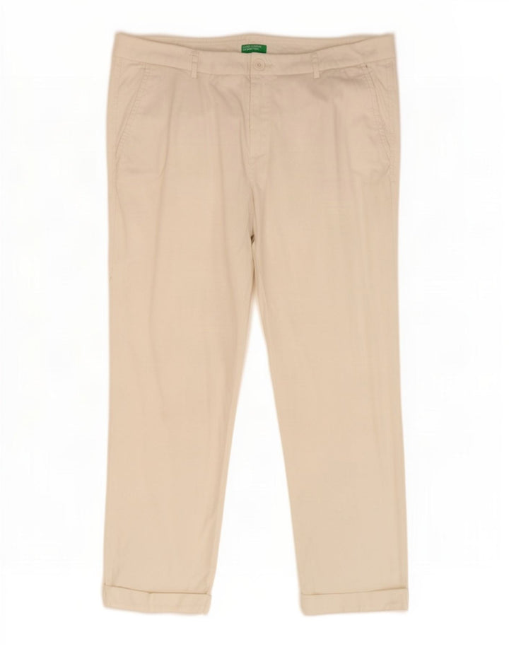 Pantaloni corti dritti da donna Benetton W32 L25 bianchi