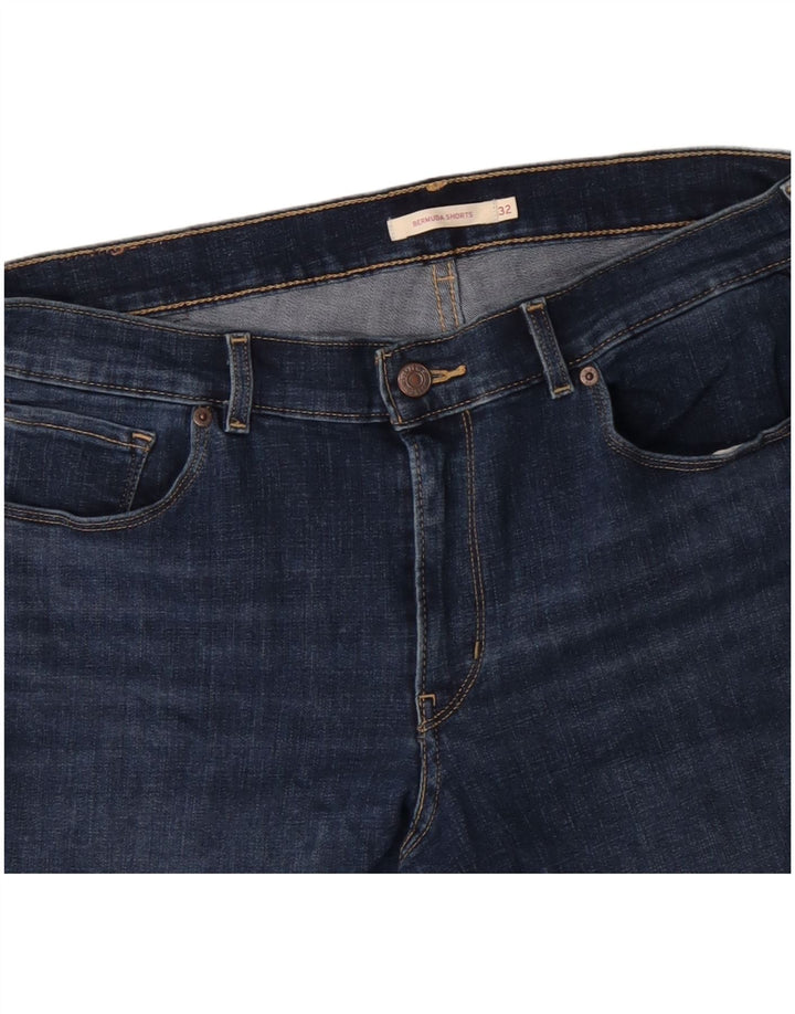 Bermuda in denim da donna Levi's W32 cotone blu navy medio