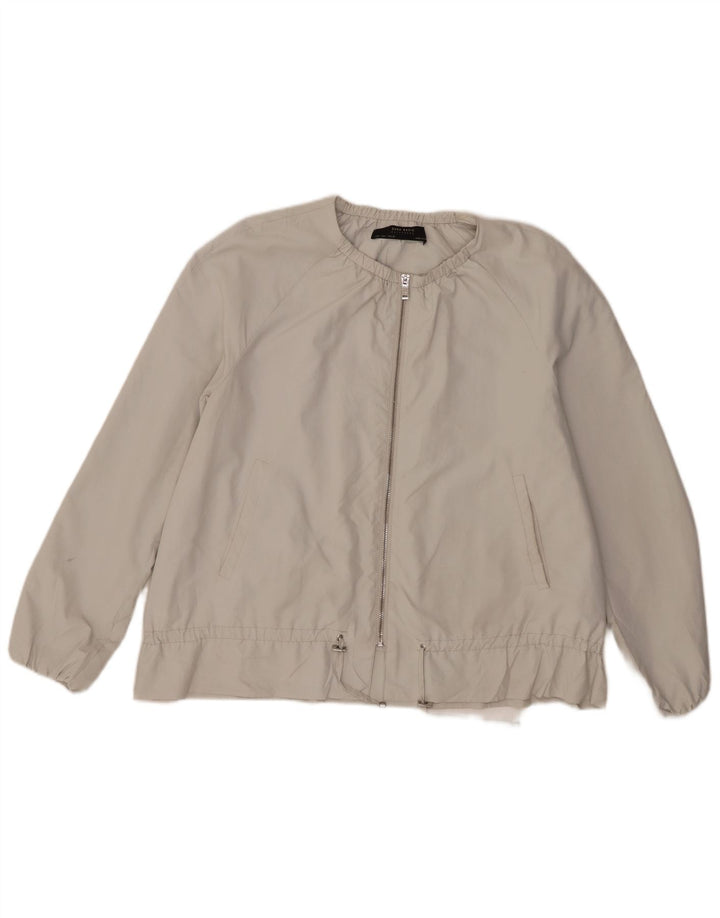 Giubbotto bomber da donna Zara UK 16 grande poliestere grigio