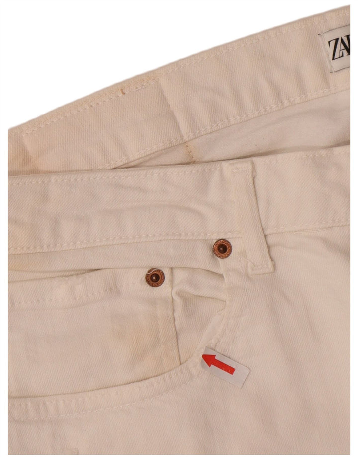 Jeans dritti effetto invecchiato da donna Zara EU 44 XL W34 L28 Bianco