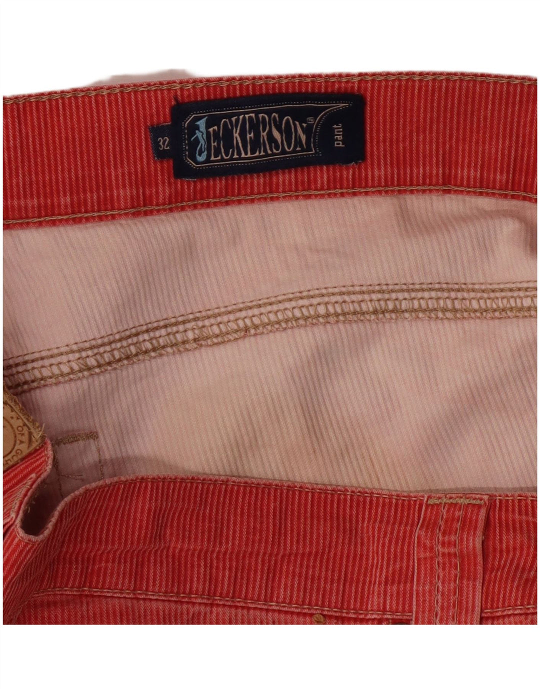 JECKERSON Pantaloni dritti da uomo in velluto a coste W32 L33 Rossi