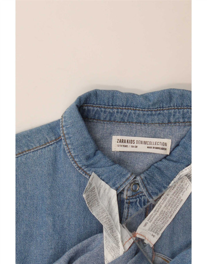 Camicia Jeans Zara Bambino 13-14 Anni Cotone Blu