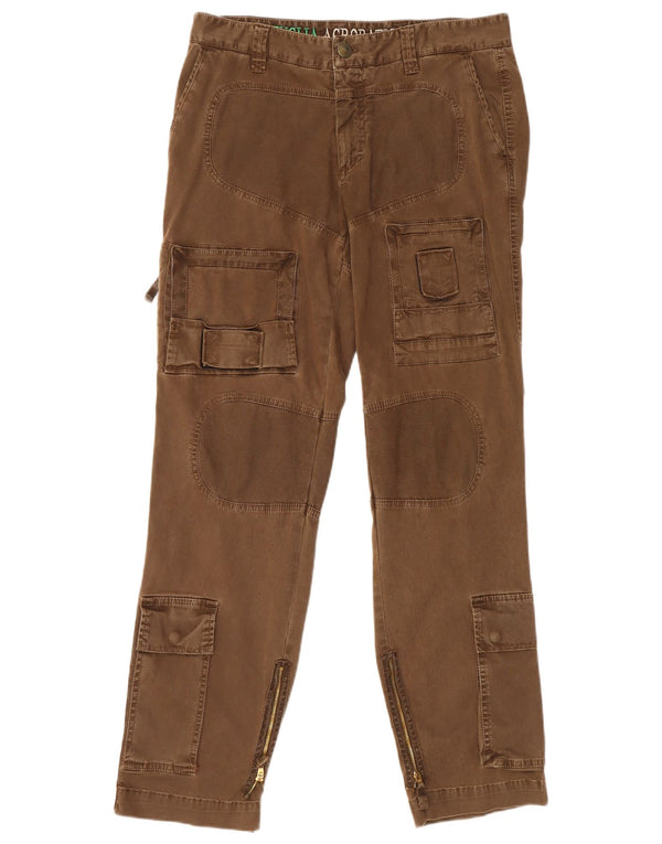 Pantaloni cargo dritti da uomo vintage IT 50 Large W34 L32 Marrone
