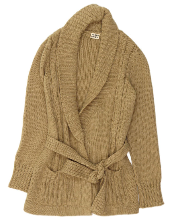 Maglione cardigan lungo da donna VINTAGE UK 14 Beige medio