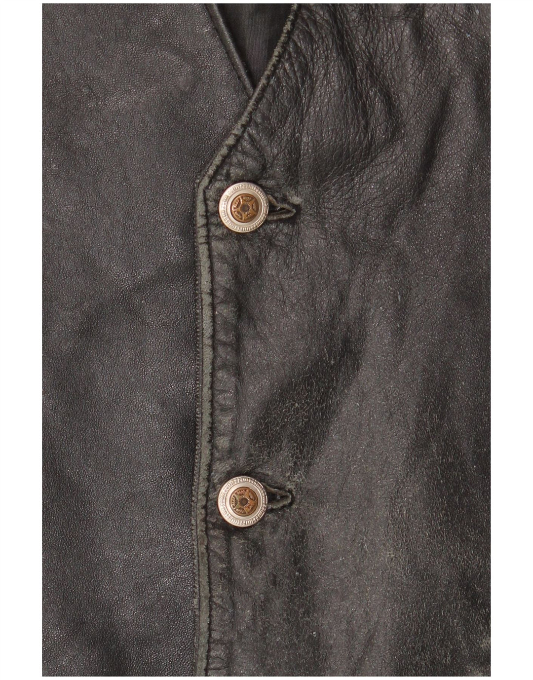 Gilet in pelle da uomo VINTAGE IT 52 Large in pelle nera