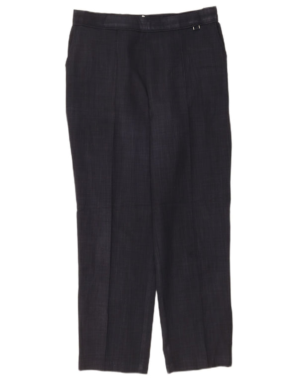 Pantaloni casual a vita alta da donna Marks & Spencer UK 10 Small W28 L26 Navy