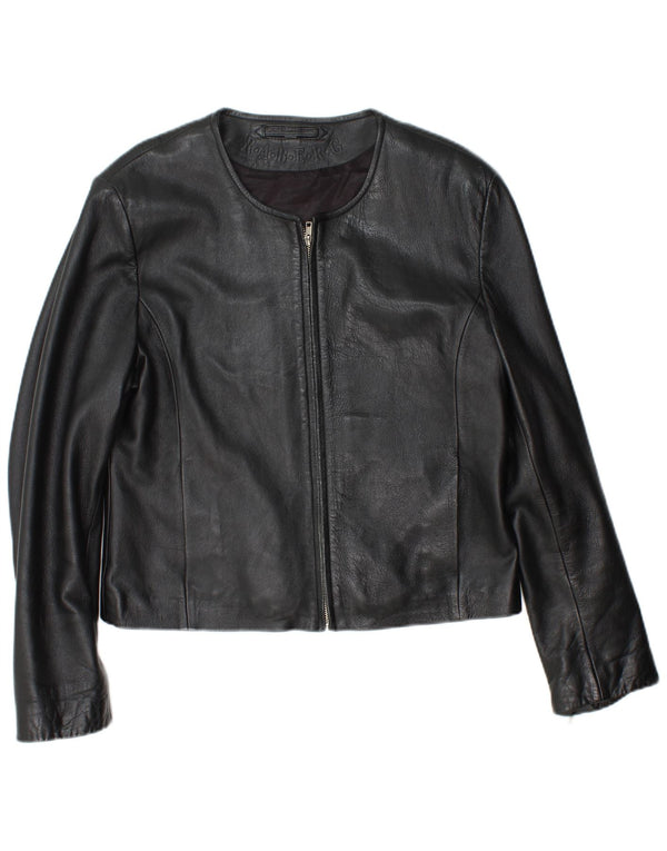 Giacca in pelle corta da donna RABERG EU 42 grande in pelle nera