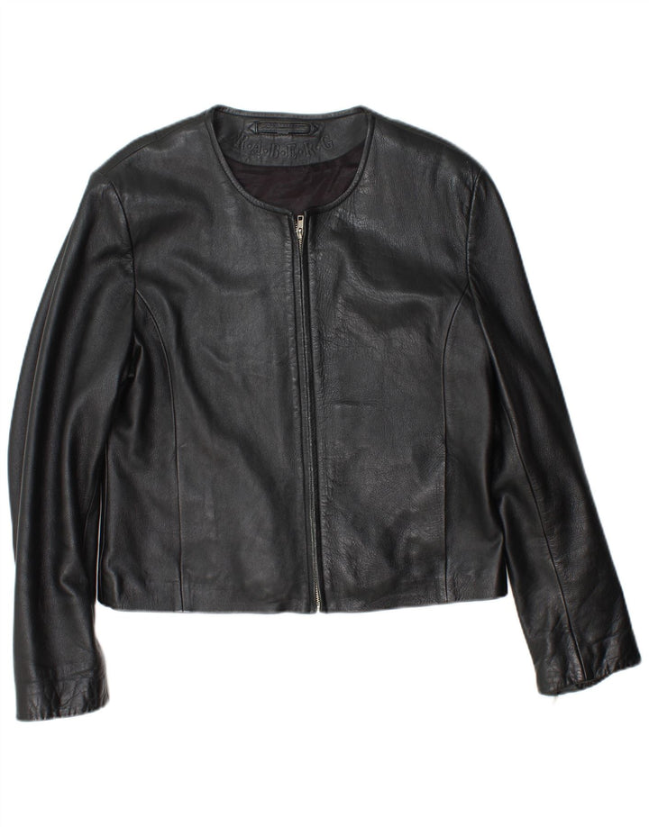 Giacca in pelle corta da donna RABERG EU 42 grande in pelle nera