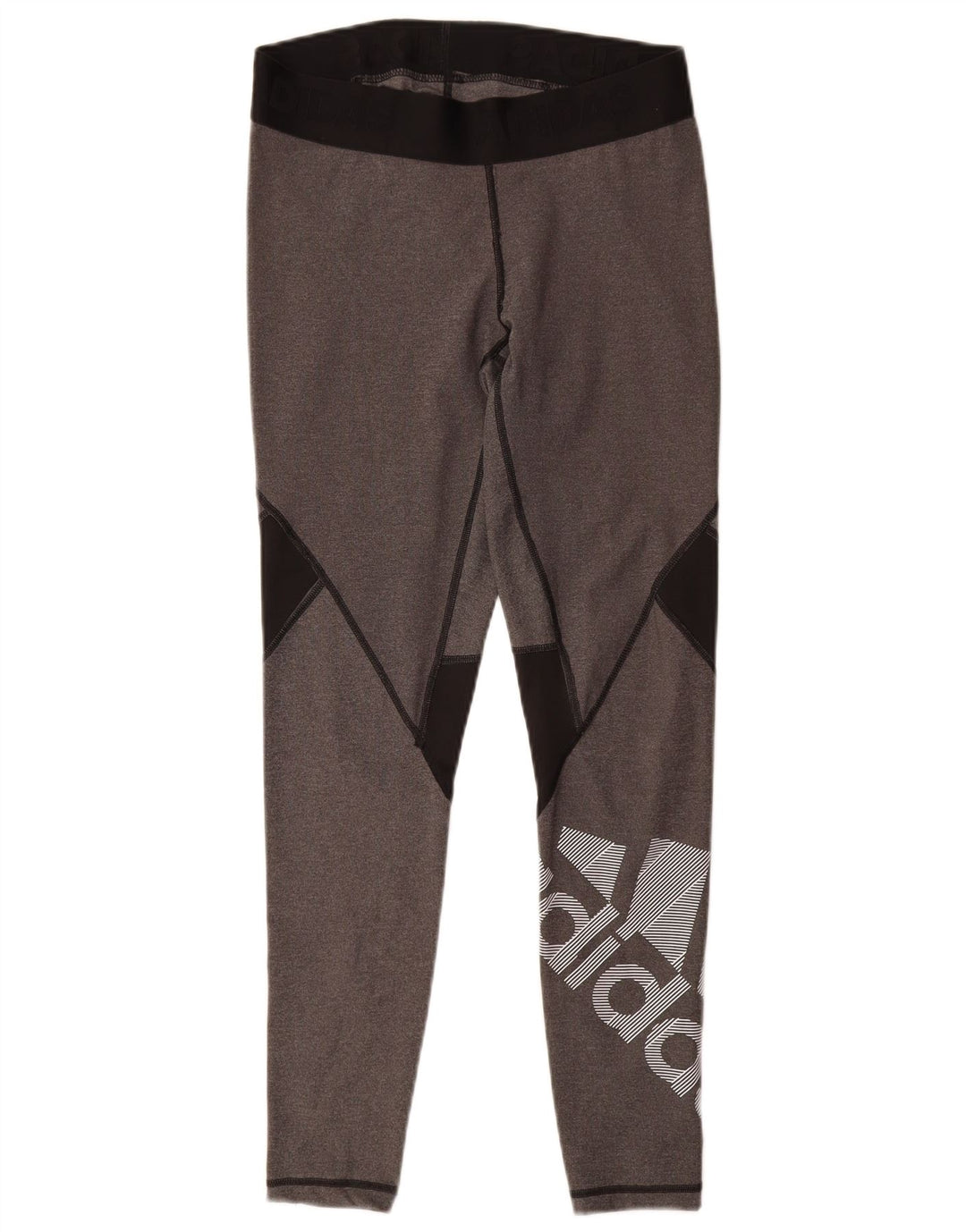 Leggings grafici da donna Adidas UK 12/14 Poliestere color block grigio medio