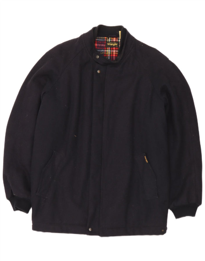 Cappotto giacca a vento da uomo Wrangler UK 42 XL Lana blu navy