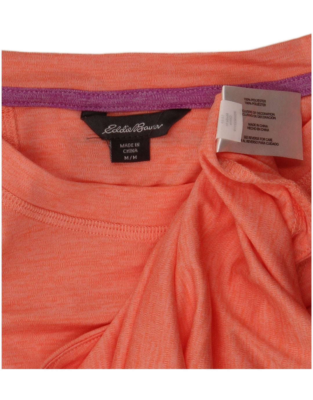 T-shirt da donna EDDIE BAUER UK 14 poliestere rosa medio