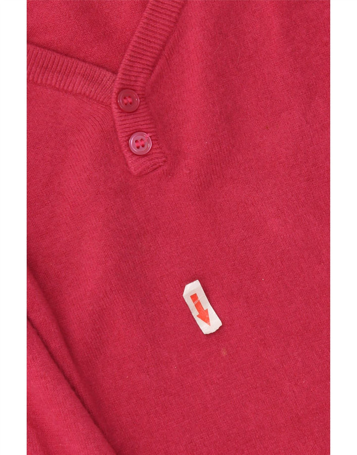 Maglione maglione con scollo a V da donna Marks & Spencer UK 16 grande rosa