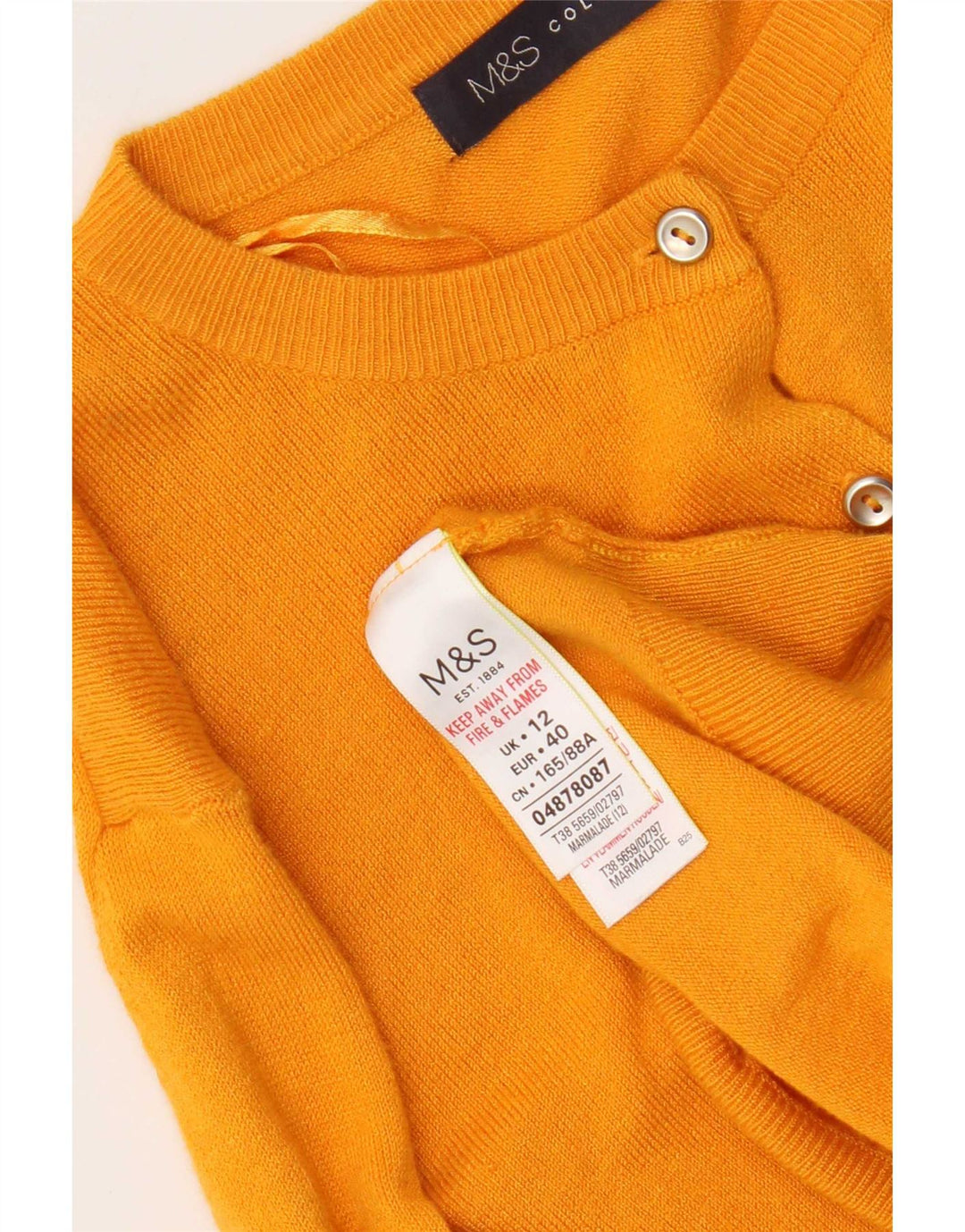 Maglione cardigan vestibilità regolare da donna Marks & Spencer UK 12 giallo medio