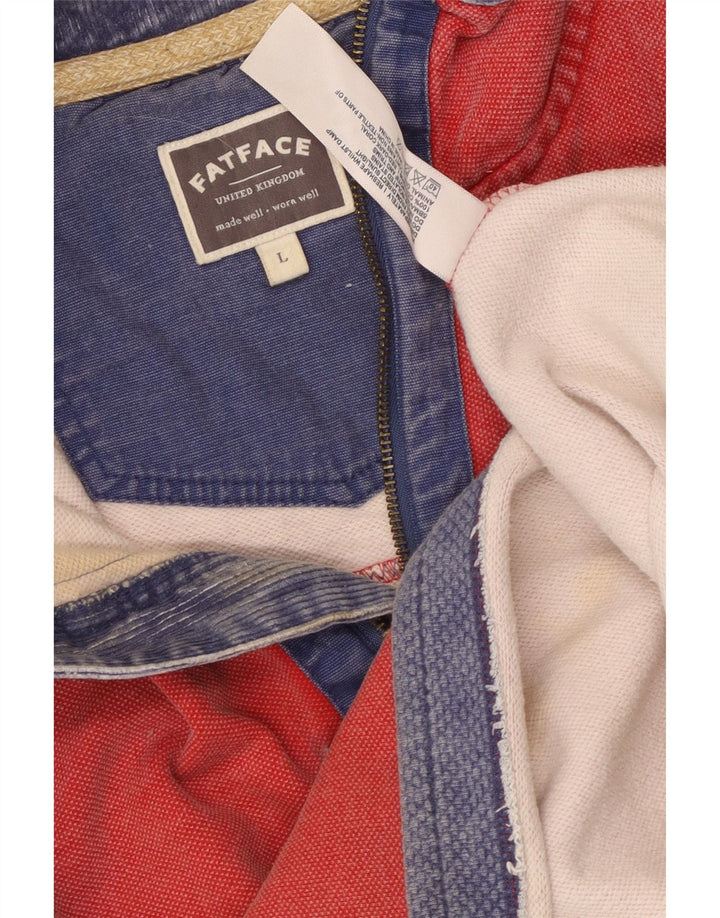 Felpa da uomo con collo con zip Fat Face, maglione grande, cotone rosso