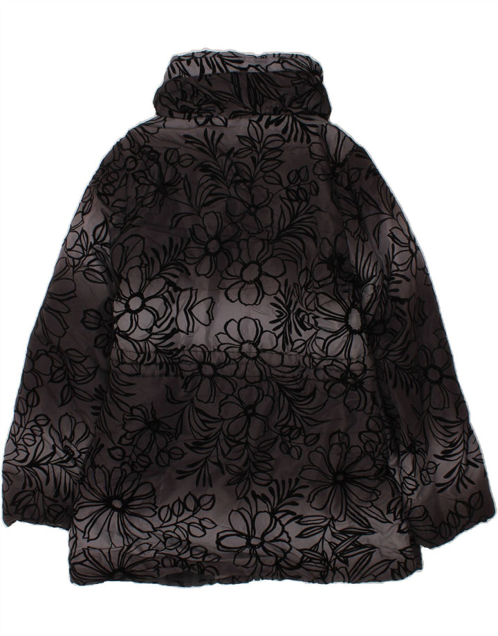 DESIGUAL Girls Windbreaker Jacket 9-10 Years Black Floral Polyester Vintage Desigual and Second-Hand Desigual from Messina Hembry 