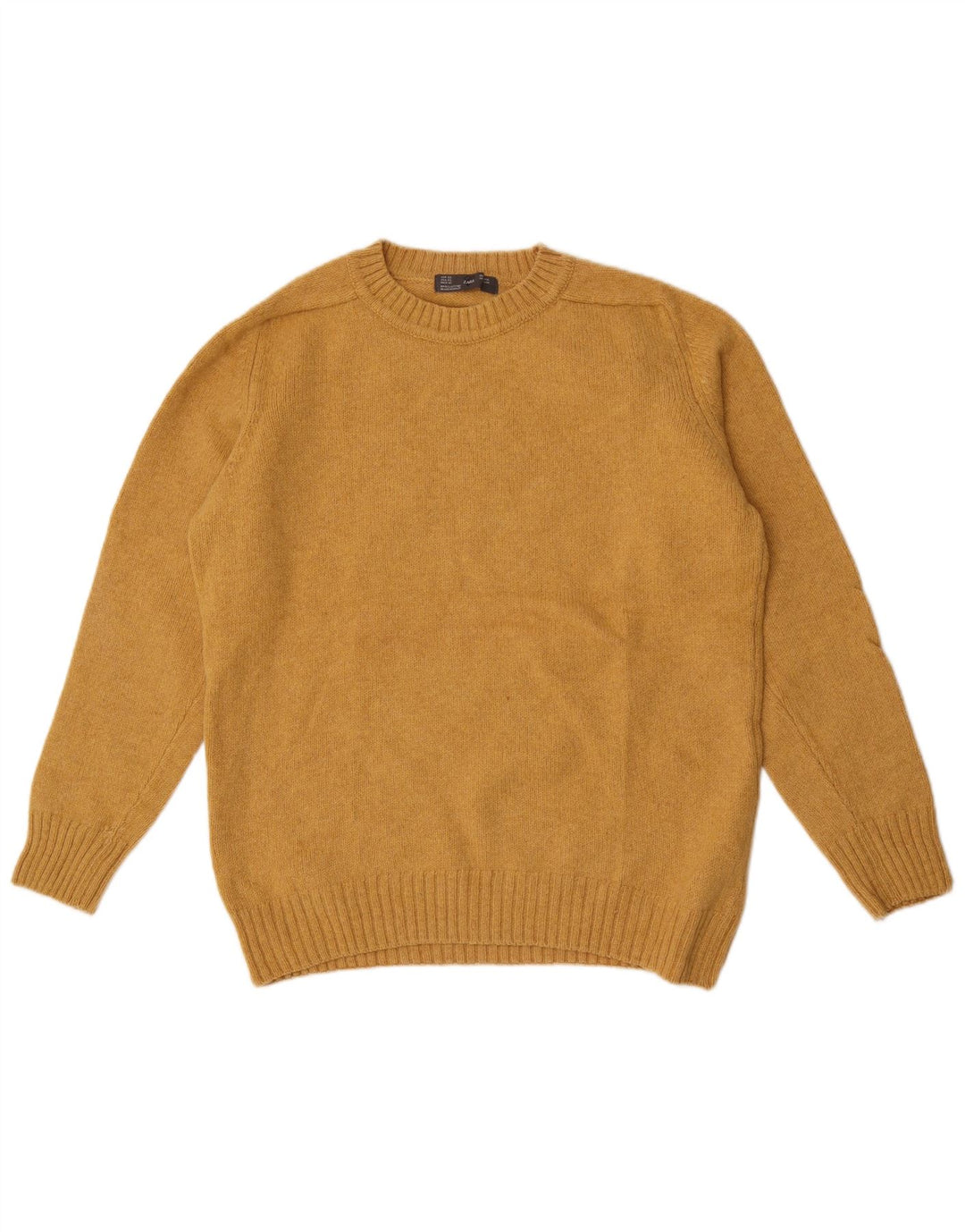 Maglione maglione girocollo da uomo Zara XL in lana gialla