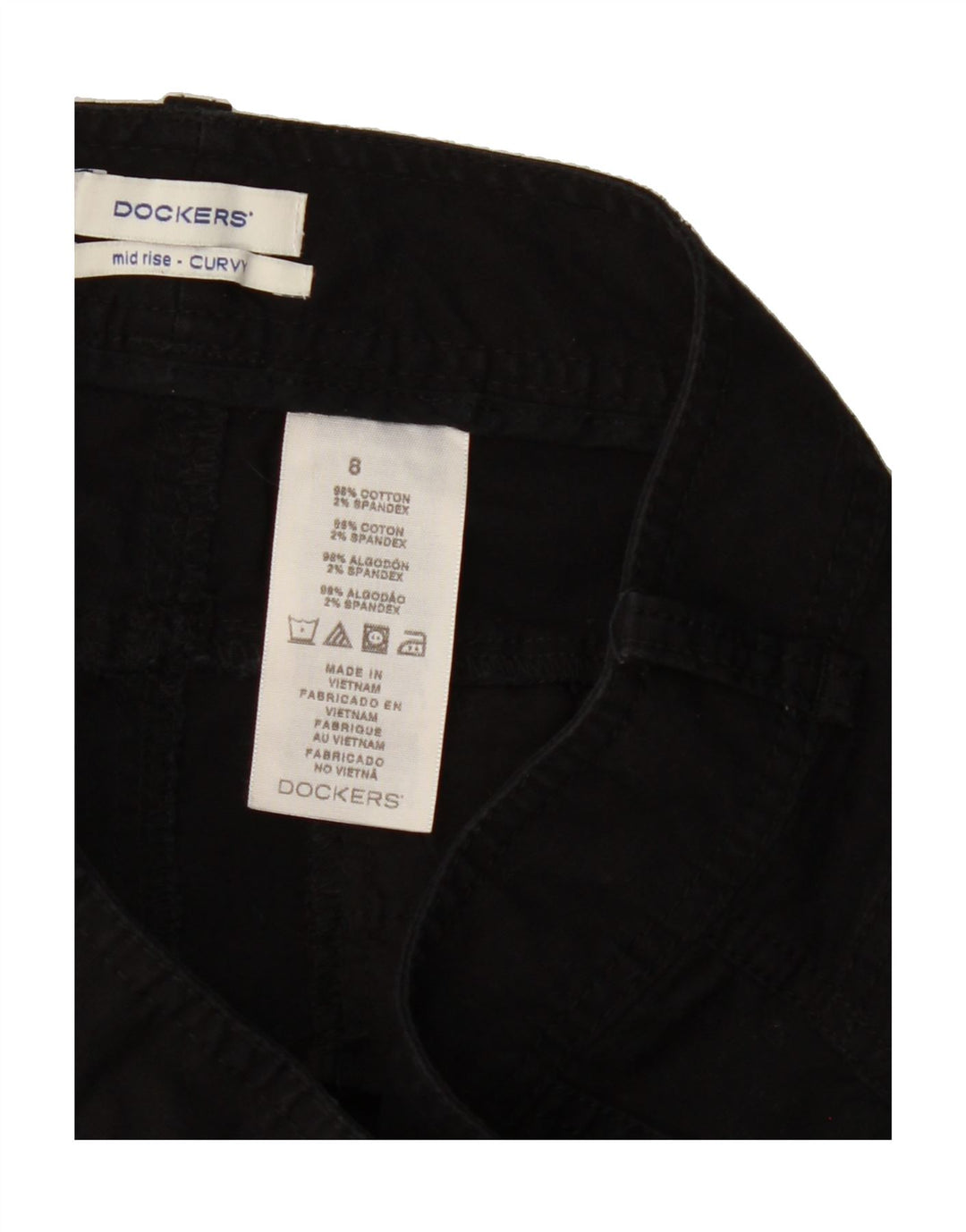 DOCKERS Womens Curvy Mid Rise Bermuda Shorts US 8 Medium W32 Black Cotton Vintage Dockers and Second-Hand Dockers from Messina Hembry 