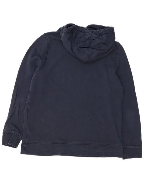 TOMMY HILFIGER Maglione con cappuccio grafico da donna UK 14 Medio cotone blu navy