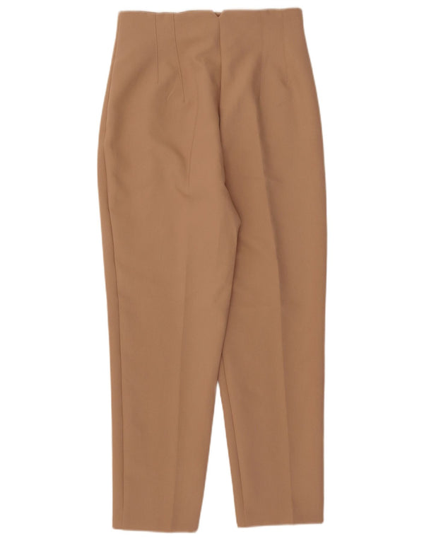Pantaloni da abito affusolati a vita alta da donna Zara medi W28 L26 poliestere beige