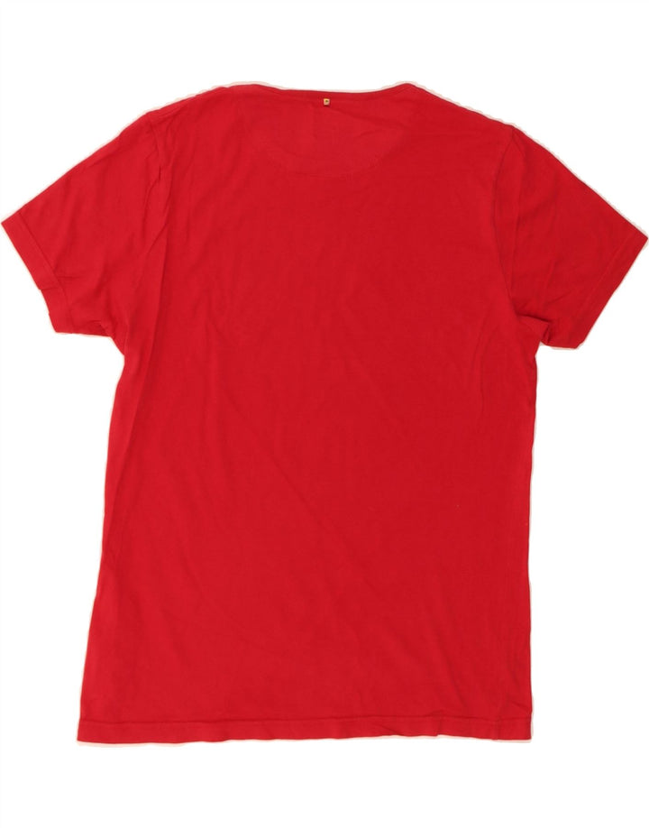 PRETTY GREEN Mens Graphic T-Shirt Top Small Red Cotton Vintage Pretty Green and Second-Hand Pretty Green from Messina Hembry 