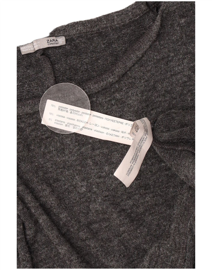 Top corto oversize da donna Zara a maniche lunghe UK 10 piccolo poliestere grigio